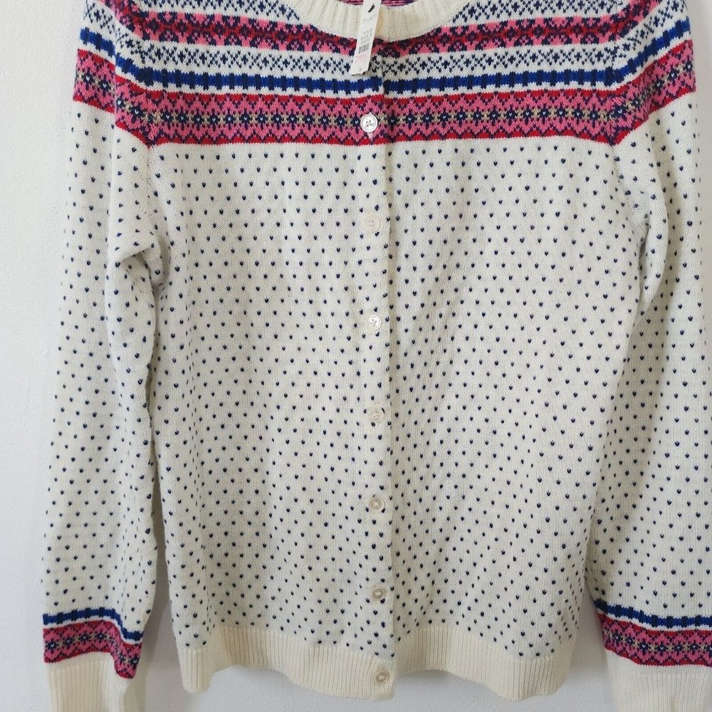 Talbots Button Down Sweater Nordic Medium Nwt - image 2